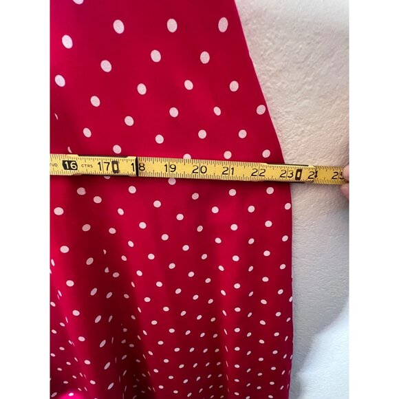VTG My Michelle Size 7/8 Red Polka Dot Sleeveless Midi Dress Career Vacation Y2K - Picture 16 of 16